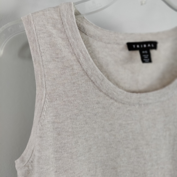 NWT Tribal oatmeal sleeveless sweater. Great Tribal quality. - Picture 2 of 6